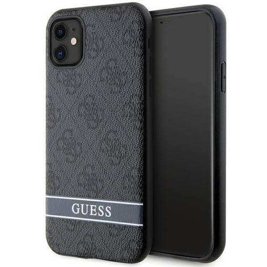 Oryginalne Etui IPHONE 11 / XR Guess Hardcase 4G Stripe (GUHCN61P4SNK) szare