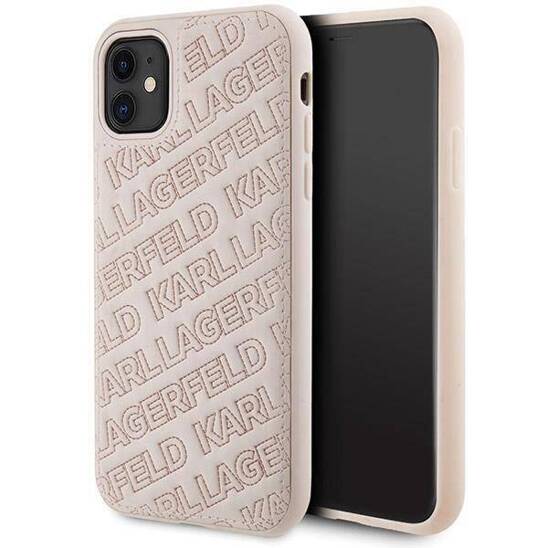 Oryginalne Etui IPHONE 11 / XR Karl Lagerfeld Hardcase Quilted K Pattern (KLHCN61PQKPMP) różowe