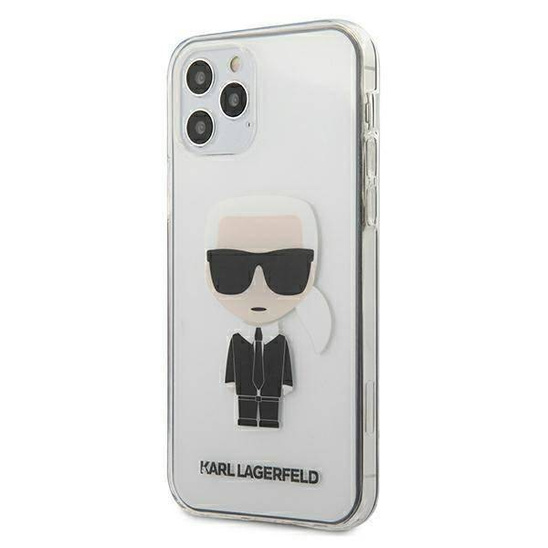 Oryginalne Etui IPHONE 12 / 12 PRO Karl Lagerfeld Hardcase Ikonik (KLHCP12MTRIK) transparentne