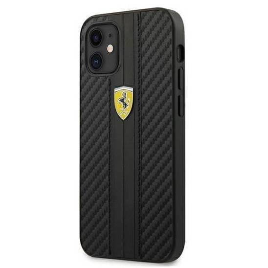 Oryginalne Etui IPHONE 12 MINI Ferrari Hardcase On Track PU Carbon (FESNECHCP12SBK) czarne