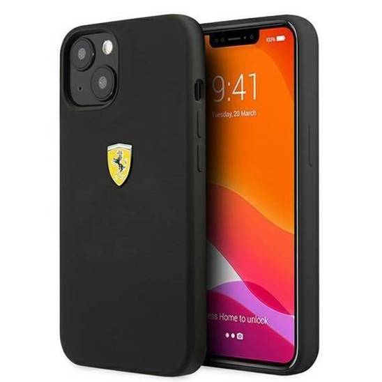 Oryginalne Etui IPHONE 13 Ferrari Hardcase Silicone (FESSIHCP13MBK) czarne