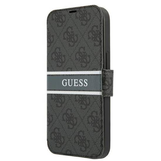 Oryginalne Etui IPHONE 13 MINI Guess Book 4G Stripe (GUBKP13S4GDGR) szare