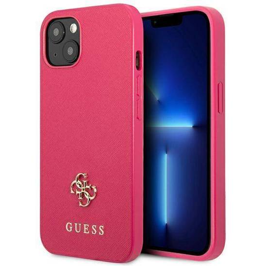 Oryginalne Etui IPHONE 13 MINI Guess Hardcase Saffiano 4G Small Metal Logo (GUHCP13SPS4MF) różowe