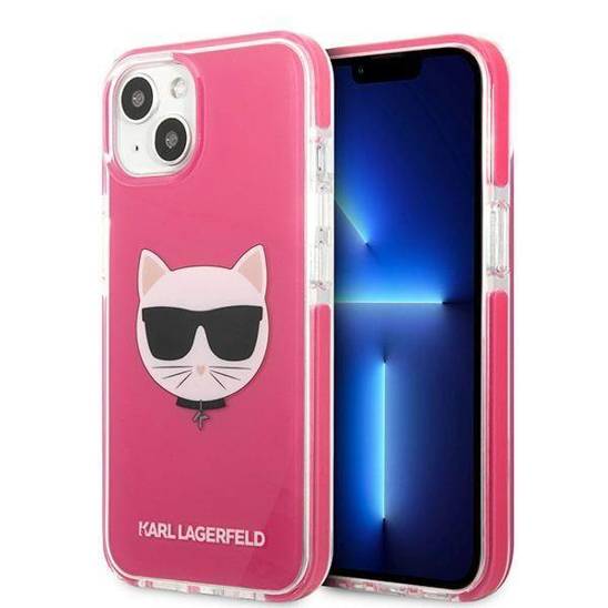 Oryginalne Etui IPHONE 13 MINI Karl Lagerfeld Hardcase Choupette Head (KLHCP13STPECPI) różowe