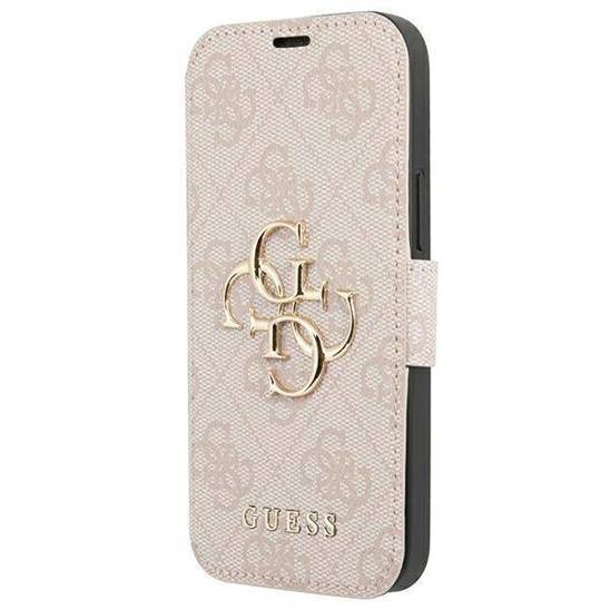 Oryginalne Etui IPHONE 13 PRO Guess Book 4G Big Metal Logo (GUBKP13L4GMGPI) różowe