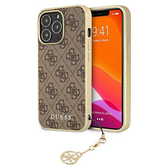 Oryginalne Etui IPHONE 13 PRO MAX 6,7" Guess Hardcase 4G Charms Collection GUHCP13XGF4GBR brązowe