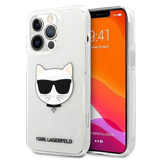 Oryginalne Etui IPHONE 13 PRO MAX 6,7" Karl Lagerfeld Hardcase Choupette Head KLHCP13XCTR transparentne