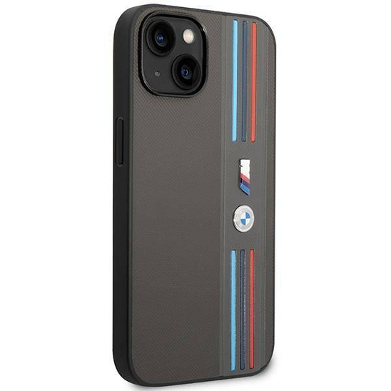 Oryginalne Etui IPHONE 14 PLUS BMW Tricolor M Collection (BMHCP14M22PPMA) szare