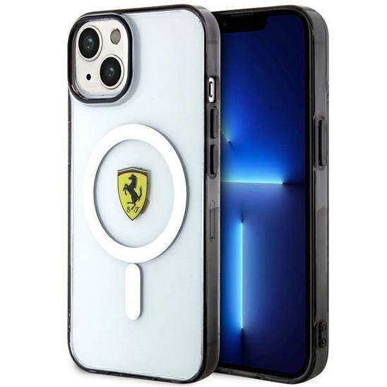 Oryginalne Etui IPHONE 14 PLUS Ferrari Hardcase Outline Magsafe (FEHMP14MURKT) transparentne