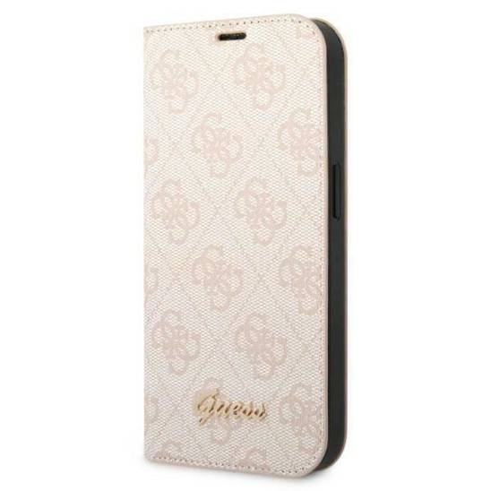 Oryginalne Etui IPHONE 14 PLUS Guess Book 4G Vintage Gold Logo (GUBKP14MHG4SHP) różowe