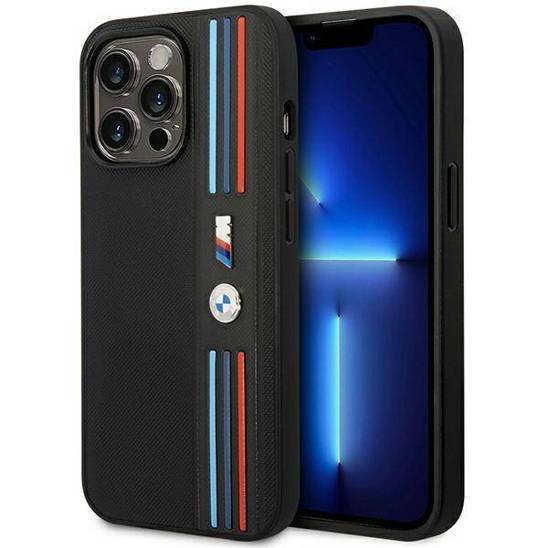 Oryginalne Etui IPHONE 14 PRO BMW Tricolor M Collection (BMHCP14L22PPMK) czarne