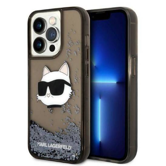 Oryginalne Etui IPHONE 14 PRO Karl Lagerfeld Hardcase Glitter Choupette Head (KLHCP14LLNCHCK) różowe