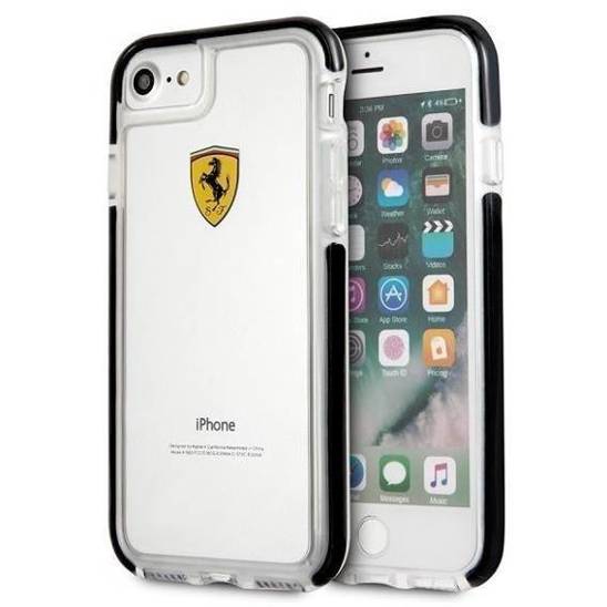 Oryginalne Etui IPHONE SE 2022 / SE 2020 / 7 / 8 Ferrari Hardcase Shockproof (FEGLHCP7BK) transparentne