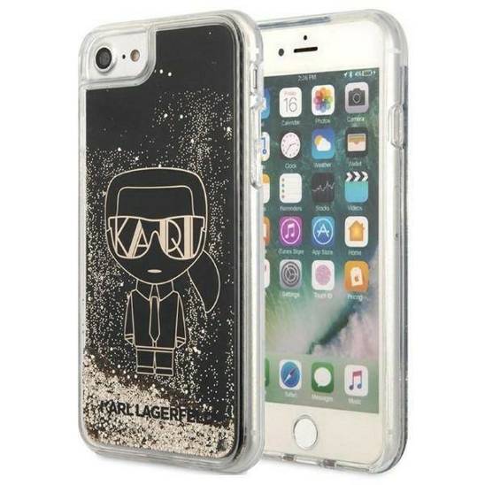 Oryginalne Etui IPHONE SE 2022 / SE 2020 / 7 / 8 Karl Lagerfeld Hardcase Liquid Glitter Gatsby (KLHCI8LGGKBK) czarne