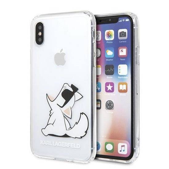 Oryginalne Etui IPHONE X / XS Karl Lagerfeld Hardcase Choupette Fun (KLHCPXCFNRC) transparentne