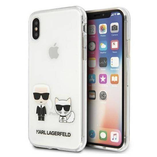 Oryginalne Etui IPHONE X / XS Karl Lagerfeld Hardcase Karl & Choupette (KLHCPXCKTR) transparentne