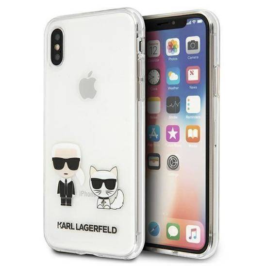 Oryginalne Etui IPHONE XS MAX Karl Lagerfeld Hardcase Karl&Choupette (KLHCI65CKTR) transparentne