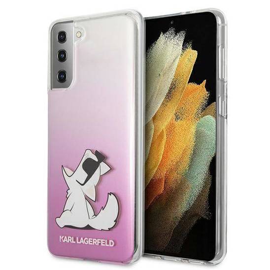 Oryginalne Etui SAMSUNG GALAXY S21+ Karl Lagerfeld Hardcase Choupette Fun (KLHCS21MCFNRCPI) różowe