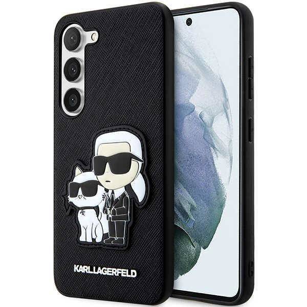 Oryginalne Etui SAMSUNG GALAXY S23+ Karl Lagerfeld Hardcase Saffiano Karl & Choupette (KLHCS23MSANKCPK) czarne