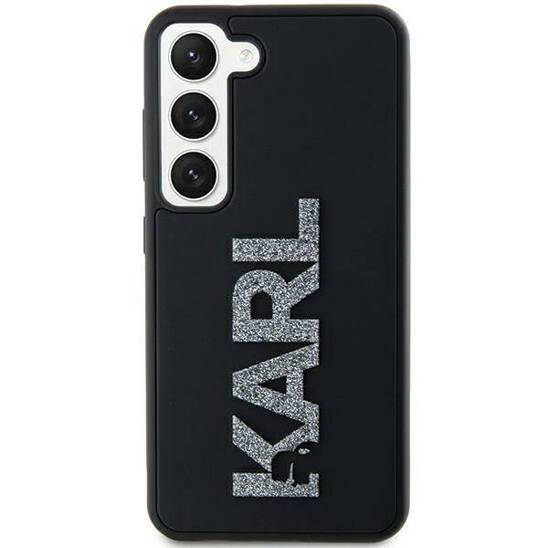 Oryginalne Etui SAMSUNG GALAXY S23 ULTRA Karl Lagerfeld Hardcase 3D Rubber Glitter Logo (KLHCS23L3DMBKCK) czarne