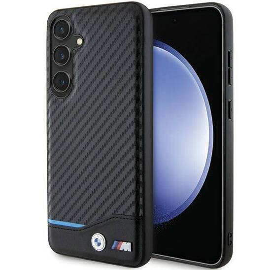 Oryginalne Etui SAMSUNG GALAXY S24+ BMW Leather Carbon (BMHCS24M22NBCK) czarne