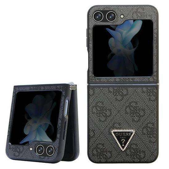 Oryginalne Etui SAMSUNG GALAXY Z FLIP 5 Guess Hardcase Leather 4G Diamond Triangle (GUHCZF5P4TDPK) czarne