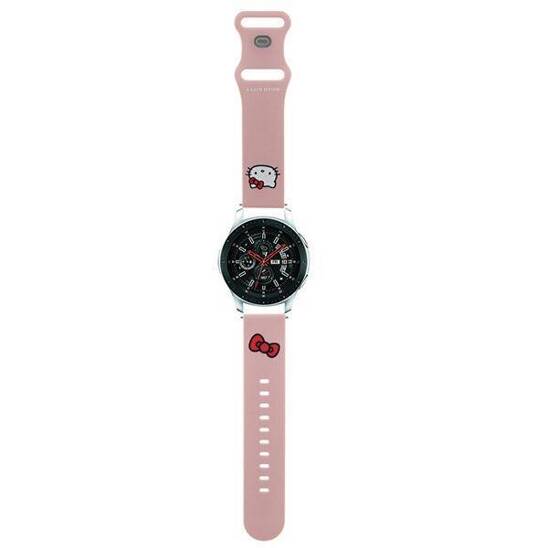 Pasek Uniwersalny (22 MM) Hello Kitty Strap Silicone Kitty Head (HKUWLSCHBLP) różowy