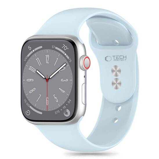 Pasek do APPLE WATCH 3 / 4 / 5 / 6 / 7 / 8 / 9 / SE (38 / 40 / 41 MM) Tech-Protect Silicone Sky jasnoniebieskie