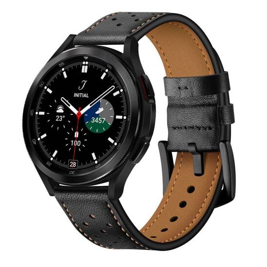 Pasek do SAMSUNG GALAXY WATCH 4 (40MM) / (44MM) / GALAXY WATCH 4 CLASSIC (46MM) / (42MM) Tech-Protect Leather czarne