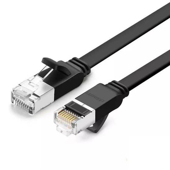 Płaski kabel sieciowy UGREEN z metalowymi wtyczkami, Ethernet RJ45, Cat.6, UTP, 2m (czarny)