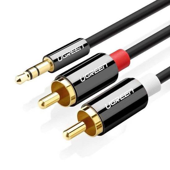 Przewód Jack do 2RCA (Cinch) UGREEN AV116 3,5mm  1m (czarny)