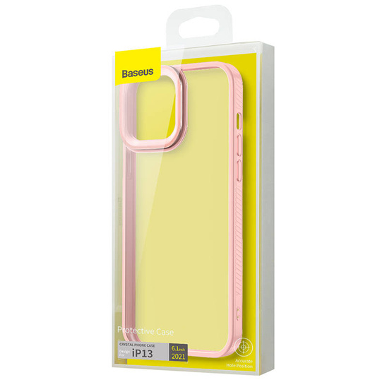 Przeźroczyste Etui Baseus Crystal do iPhone 13 (różowe)