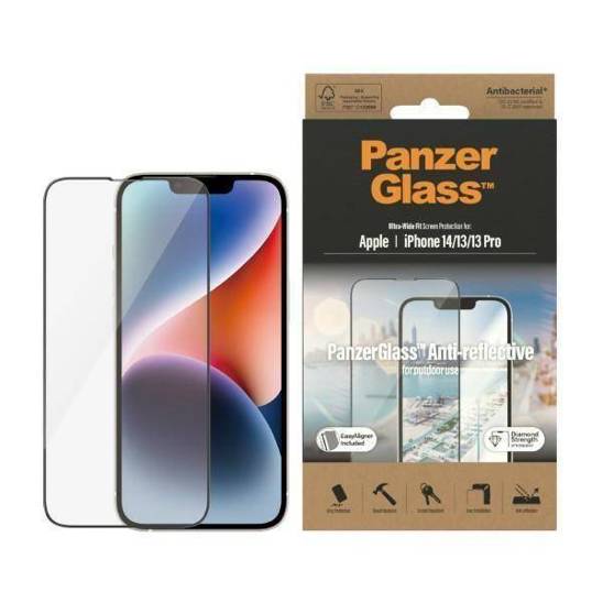 Szkło Hartowane 5D IPHONE 14 / 13 PRO / 13 PanzerGlass Ultra-Wide Fit Screen Protection Anti-reflective Antibacterial Easy Aligner Included (2787)