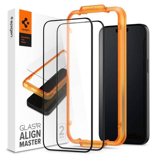 Szkło Hartowane APPLE IPHONE 15 PRO MAX Spigen ALM Glass FC 2-pack czarne