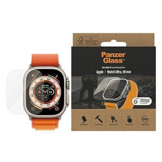 Szkło Hartowane APPLE WATCH ULTRA (49MM) PanzerGlass Ultra-Wide Fit Screen Protection Platinium Strength (3680)