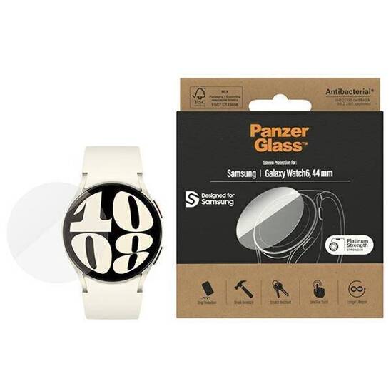 Szkło Hartowane SAMSUNG GALAXY WATCH 6 (44MM) PanzerGlass Screen Protection Antibacterial