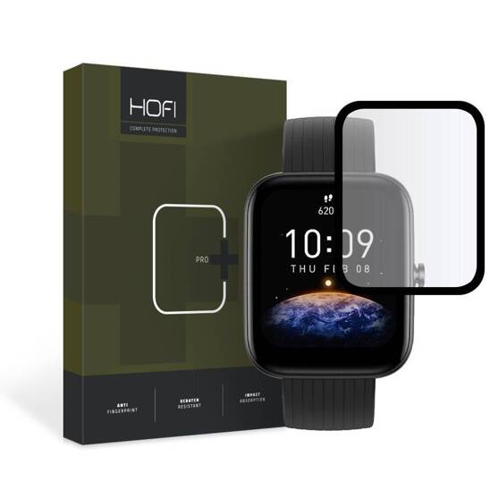 Szkło Hybrydowe AMAZFIT BIP 3 / 3 PRO Hofi Hybrid Pro+ czarne