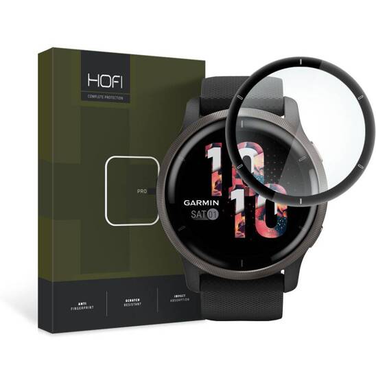 Szkło Hybrydowe GARMIN VENU 2 HOFI Hybrid Pro+ czarne