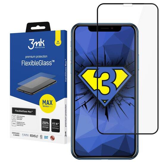 Szkło Hybrydowe IPHONE 15 PRO MAX 3mk Flexible Glass Max czarne