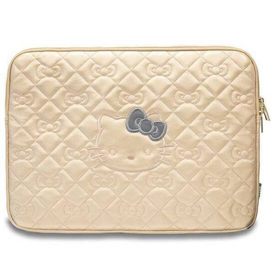 Torba LAPTOP 14" Hello Kitty Sleeve Zip PU Quilted Bows (HKCSZPEKHBPD) złote