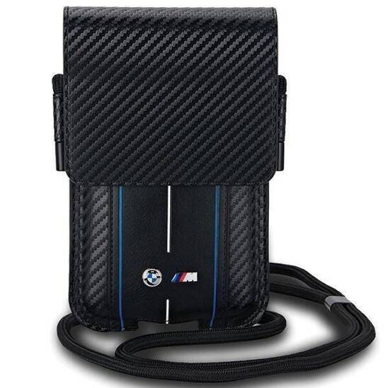 Torebka BMW Wallet Bag Carbon Blue Stripes (BMPSP15XMSCAKL) czarne