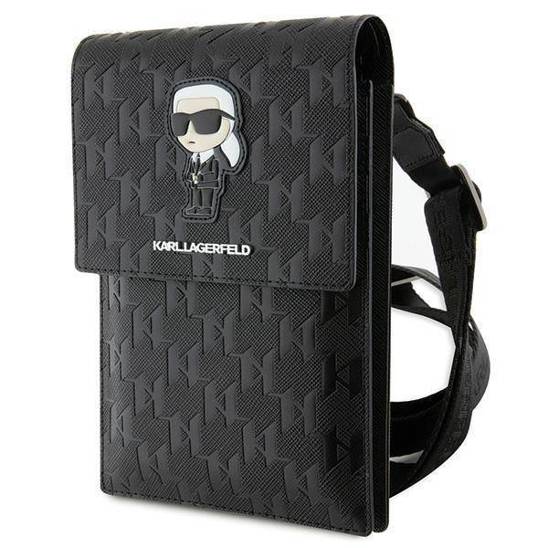 Torebka Karl Lagerfeld Saffiano Monogram Ikonik (KLWBSAKHPKK) czarne