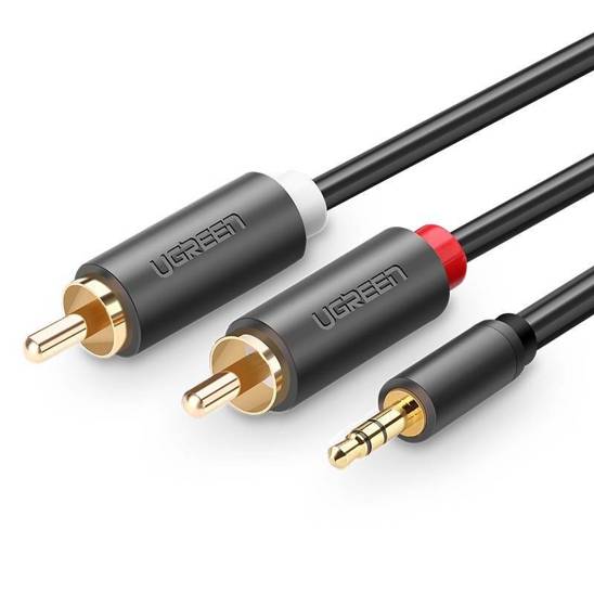 UGREEN AV102 Kabel 2x RCA (Cinch) jack 3.5 mm 2m (czarny)