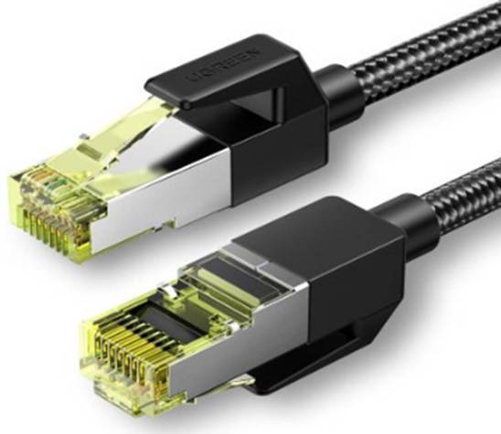 UGREEN NW150 Kabel sieciowy w oplocie, Ethernet RJ45, Cat.7, F/FTP, 2m (czarny)