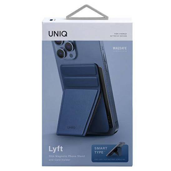 UNIQ Lyft magnetyczny stojak na telefon snap-on stand and card holder niebieski/blue