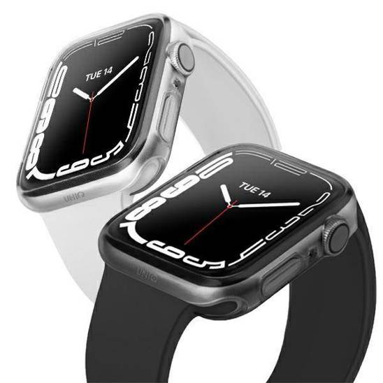 UNIQ etui Glase Apple Watch Series 7 41mm. Dual Pack przezroczysty-dymny/clear-smoke