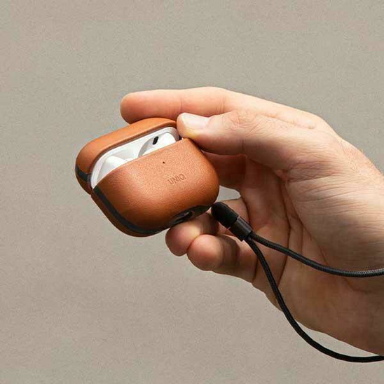 UNIQ etui Terra AirPods Pro 2 gen. Genuine Leather brązowy/toffee brown
