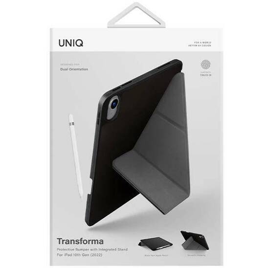 UNIQ etui Transforma iPad 10 gen. (2022) Antimicrobial czarny/ebony black