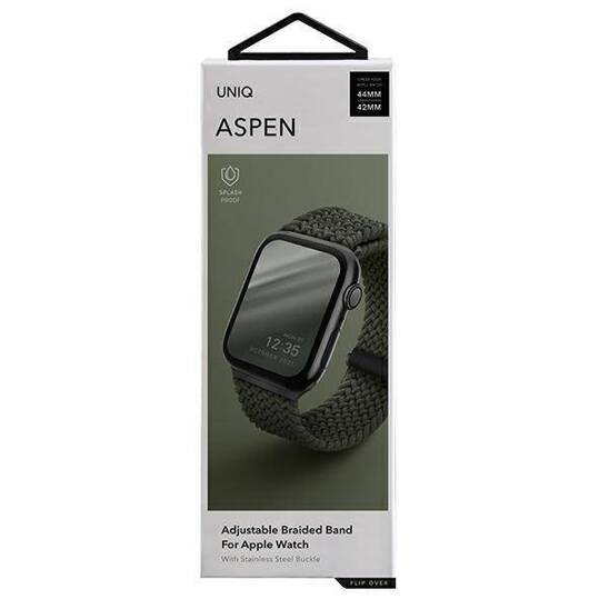 UNIQ pasek Aspen Apple Watch 44/42/45mm Braided zielony/cypress green