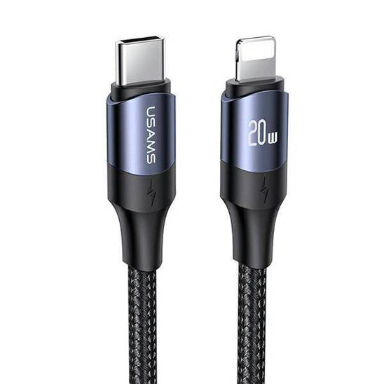 USAMS Kabel U71 USB-C na Lightning 2m 20W PD Fast Charge czarny/black SJ522USB01 (US-SJ522)